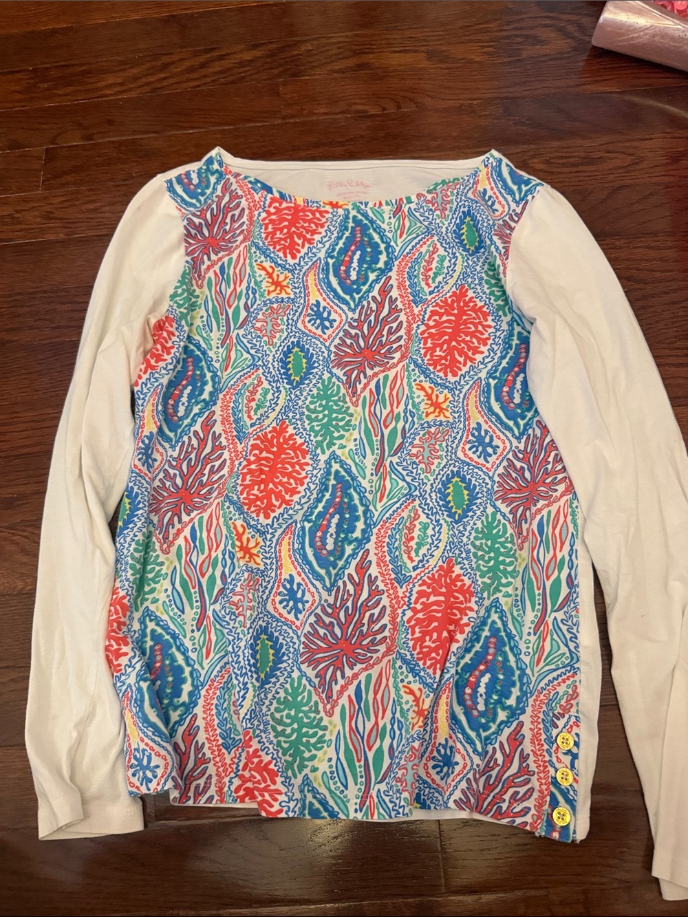 Lilly Pulitzer Multicolor Coral Reef Print Top in Cream and Bright Hues